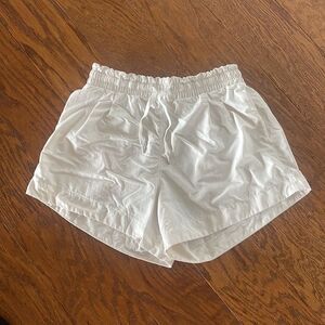 White workout shorts